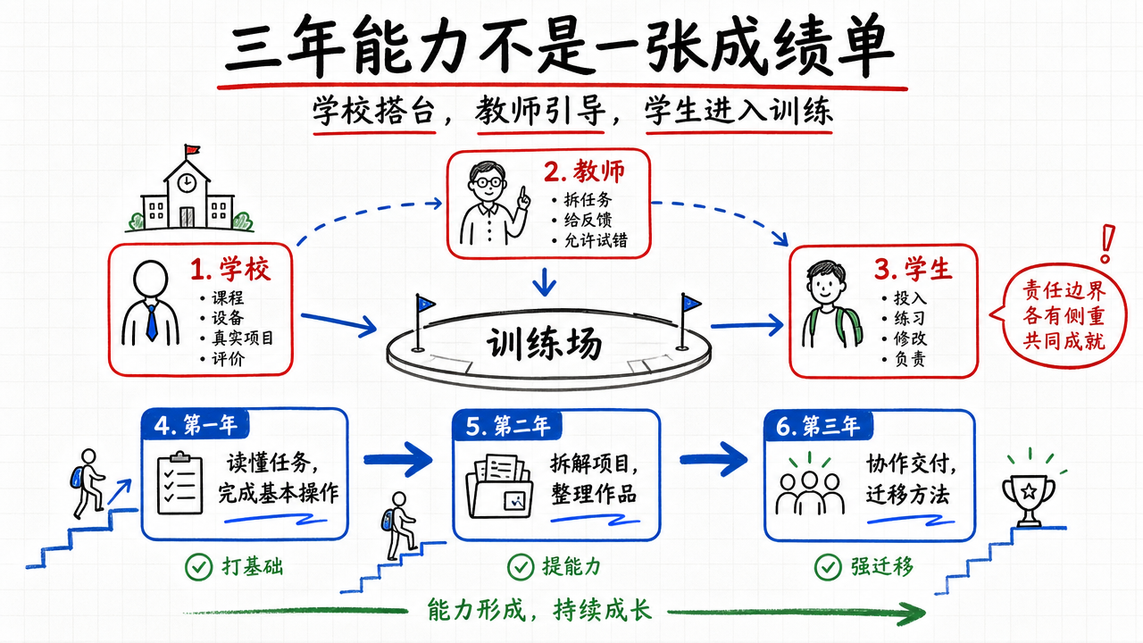 学校教师学生责任边界与三年能力成长路径